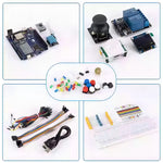 UNOR4 with WiFi Basic Start Motherboard Kit Entry Level Development Board 830 Breadboard LED Potentiometers OLED Display SR-501