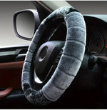 Car Steering Wheel Cover  Winter Warm Fluffy Plush Short Plush Universal 15-Inch Cute Cartoon Ear Shape Car Steering Wheel Protective Cover