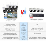 LinkMejor 6MP HD 4CH Wireless Security Camera System Dual Lens WiFi Indoor Outdoor IP66 Weatherproof Night Vision 2 Way Audio Human Tracking for Home Surveillance CCTV Cameras