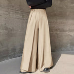 LinkMejor Men Trendy Layered Skirt Pants Loose Fit Casual Comfortable Wide Leg Trousers with Side Pockets Plus Size
