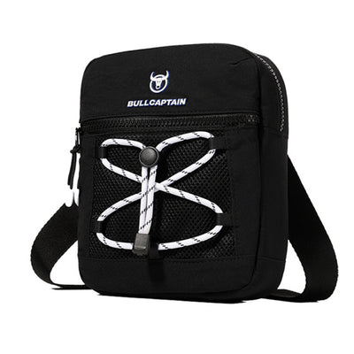 LinkMejor Men Waterproof Oxford Cloth Sports Crossbody Bag Lightweight Multi-Compartment Zipper Single Shoulder Bag