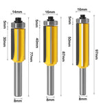 8mm Shank 4 Flute Tungsten Steel Router Bit with Bearing for Wood Trimming Deburring Fillet Rounding Engraving