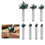 LinkMejor 1/4" Shank Pointed Router Bit Set 4/7pcs Tungsten Carbide Milling Cutter for Woodworking Grooves Edge Trimming
