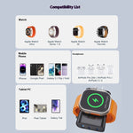Bakeey WV33 43W 3-Port USB PD Charger with Smart Watch Wireless Charger Support QC PD Fast Charging Wall Charger Adapter EU Plug US Plug for iPhone 15 14 13 Pro for Samsung Galaxy Z Flip6 for Huawei Nova Flip for Apple Watch for Airpods