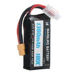 LinkMejor 11.1V 1380mAh 180C 3S Lipo Battery XT60 Plug for RC Drones