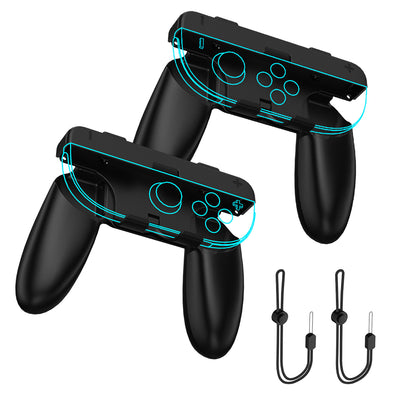 LinkMejor LinkMejor-NS2276 Switch2 Detachable 2-in-1 Joy-Con Grip Ergonomic Dual Hand Mode Tool-Free SL/SR Access Wrist Strap Portable Gaming Controller Grip Game Accessory