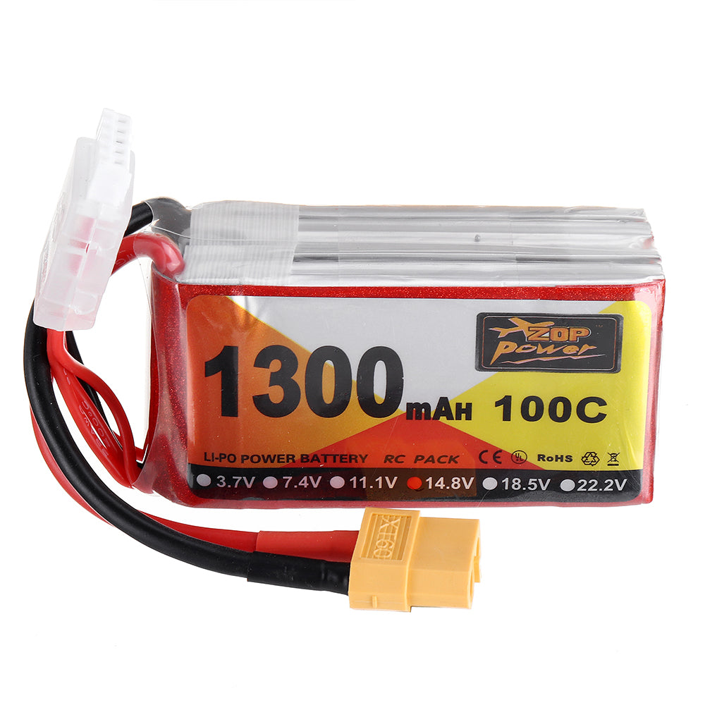 LinkMejor Power 14.8V 1300mAh 100C 4S Lipo Battery XT60 Plug for RC Racing Drone