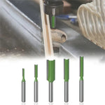 7PCS Straight Cut Router Bit Set Sturdy Tungsten Carbide 1/4" Shank Double Flute Milling Cutting Tools for Woodworking Engraving Trimming Efficiency Precision