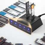 LinkMejor K3017AN M.2 NVME Enclosure 2 Bay M2 SSD Docking Station USB3.2 Gen2 SSD 10Gbps Adapter 8TB Capacity Support Offline Clone for PC