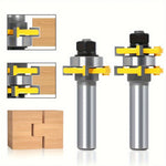 2pcs 1/2 Inch 1/4 Inch 8mm Shank Tongue and Groove Router Bit Set Tungsten Carbide Perfect for Woodworking Cutting MDF Plywood Hardwood