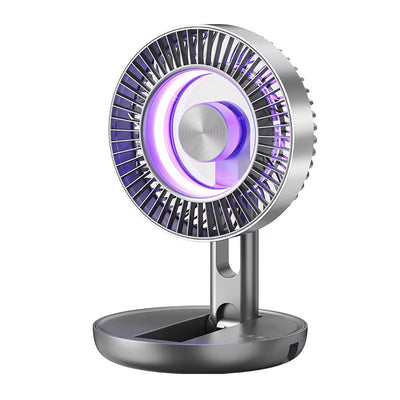 Tevorex Foldable Air Circulation Fan USB Rechargeable 9 Blades 5 Speeds Quiet Desk Fan with LED Display for Home Office Bedroom