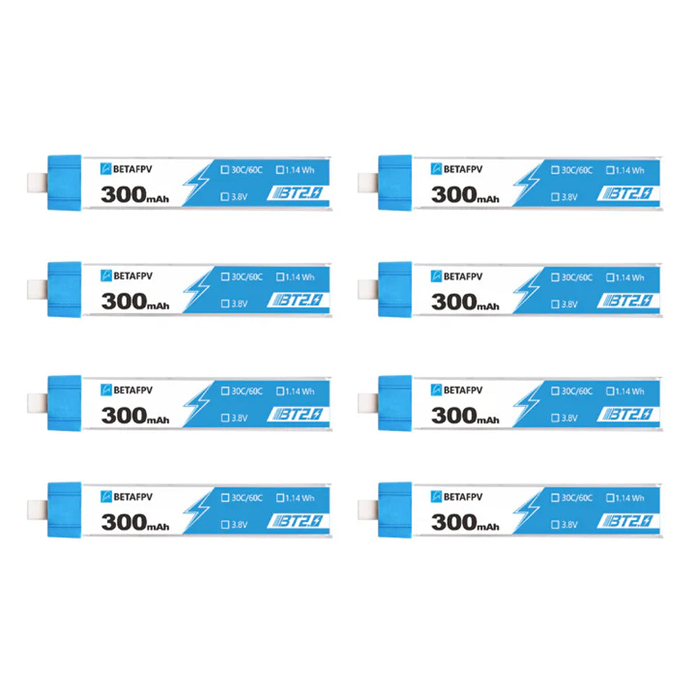 8PCS BETAFPV BT2.0 4.35V 300mAh 1S 30C Battery for Cetus Lite/Cetus/Moblite7 FPV Drones