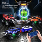 LinkMejor HG4-221/222 RTR 1/64 2.4G Mini RC Car Alloy Shell Hummer Off-Road Climbing Truck Support App Remote Controlled LED Light Simulated Vehicle Three Speed Cruise Control Desktop Toys Model Collection Gift For Boys