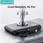 USAMS CD284 PB102 22.5W 37Wh 10000mAh Semi-Solid Power Bank with Digital Display External Battery Power Supply with 2 Inputs & 3 Outputs Support PD QC Fast Charging for iPhone  17 17 Pro 16 Pro Max 15 14 for Huawei Mate XT for OPPO for VIVO
