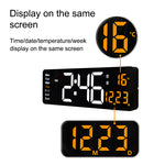 LinkMejor 16 Inch Digital Wall Clock Large LED Display with Remote Control / Automatic Brightness / Indoor Temperature / Date / Week / 12/24H For Home Office Classroom
