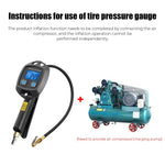 Digital Tire Pressure Gauge LCD Display 0-255Psi 600mm Hose Accurate Pressure Monitoring Inflation Deflation Multi-Unit Compatibility for Cars Motorcycles Bicycles Trucks