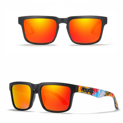 LinkMejor Fashion Square Polarized Sunglasses Colorful Lenses UV400 Sports Sun Glasses for Outdoor Travel Driving Fishing
