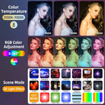 ST-120 RGB LED Video Light Full Color Output Camera Lamp Dimmable 2500K-9000K Bi-Color Panel Light for Vlog Youtube Photography