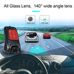 Car Camera Dashcam 720P HD 140° Large Wide Angle Car Driving Recorder F2.0 Large Aperture Night Vision