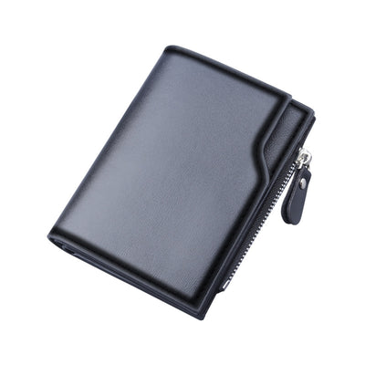 PU Leather Men's Wallet Clutch Bag Card Holder Short Wallets Zipper Large Capacity Vintage Male Purses