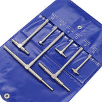 6PCS Telescopic Precision Gauge Set 8-150 mm Internal T Bore Hole Gauge Set Plated Square Head Telescopic Gauge Micrometer Measuring Tools