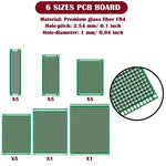 92Pcs Double-sided PCB Board Single Row Pin Single Row Female Terminal Kit Printed Circuit Boards Part Electronic Components