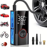 LinkMejor- 005 150PSI Smart Air Pump Tire Inflator Portable Air Compressor with Digital Pressure Gauge for Car Bike Motorcycle Ball