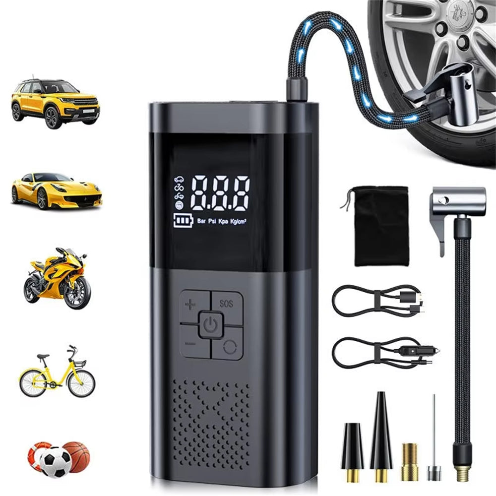 LinkMejor 150PSI Portable Wireless Air Pump 7.4V Digital Display Tire Inflator for Cars Motorcycles Bicycles Basketballs Inflate