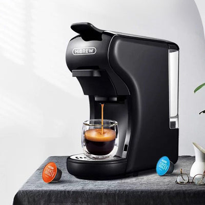 [EU/US Direct] HiBREW H1A 3 IN 1 Expresso Coffee Machine Compatible with NS Capsules DG Capsules Ground Coffee 220V-240V 1450W Fast Heating Auto Power Off