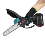 LinkMejor 88VF 6 Inch Portable Electric Pruning Chain Saw Rechargeable Small Woodworking Chainsaw W/ 1/2pcs Battery