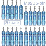 20PCS Dr Pen Ultima M8S Replacement 12/18/24/36/42/Nano-R Pins Cartridges Compatible with Dr Pen A9 A8S M8S Bio Pen Q2 Skin Rejuvenating Microneedling Accessory Enhanced Serum Penetration
