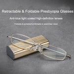 Folding Stretching Presbyopia Glasses Portable Anti Blue Light Reading Glasses Ultra-light Anti-fatigue Presbyopia Glasses Lighter Case