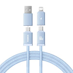 Baseus Versatile 60W USB-A+USB-C to USB-C+iP Cable PD Fast Charging Data Transmission Copper Core Line 1M/2M Long for  iPhone 16 Pro 15 Pro Max 14 13 12 for Huawei Mate XT for Xiaomi 15pro for Samsung Galaxy Z Flip6