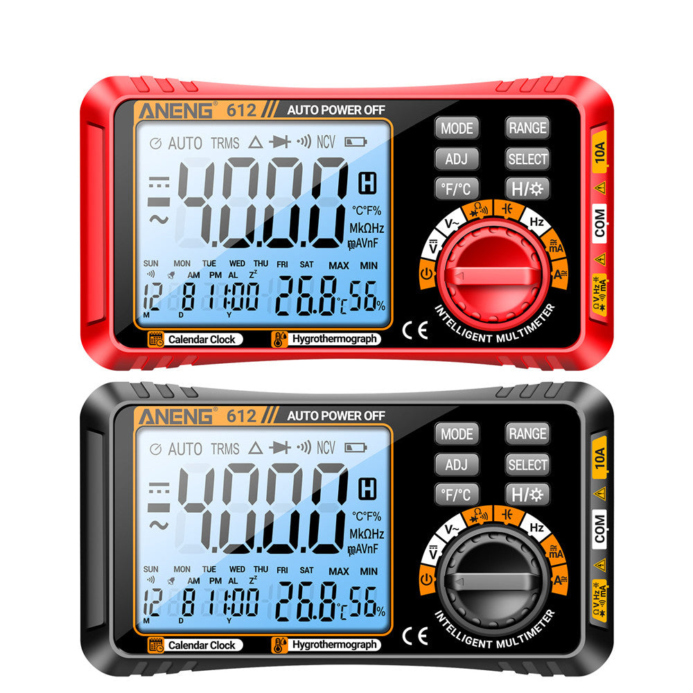 LinkMejor 612 Digital Multimeter High Precision AC/DC Voltage Current Resistance Capacitance Large LCD Backlight Automatic Power-Saving Portable Design
