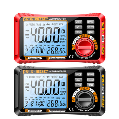 LinkMejor 612 Digital Multimeter High Precision AC/DC Voltage Current Resistance Capacitance Large LCD Backlight Automatic Power-Saving Portable Design