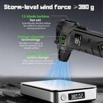 HFX-08 Turbo Storm Blower 240W Power Fan High-pressure Brushless Motor Digital Display with LED Lighting for Dust Removal Snow Blowing Dust Vacuuming