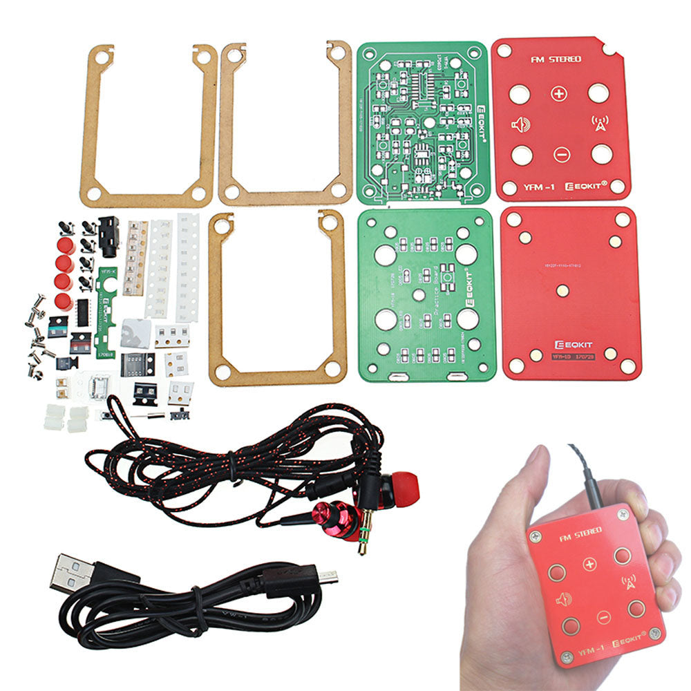 LinkMejor® FM Stereo Radio Kit 76-108Mhz Frequency 180mAh 32Ω Impedance YFM-1 DIY Electronic Parts