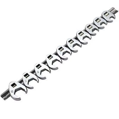10PCS 3/8Inch Drive Crowfoot Wrench 10 To 22mm Metric SAE Imperial Chrome Plated Foot Open End Spanner
