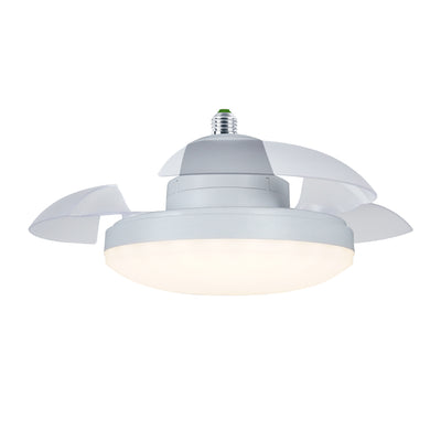 Elfeland E27 30W 2-In-1 Ceiling Fan Light with Retractable Blades 3 Color Temperatures 4-Speed Wind Quiet Operation Fan Lamp Remote Control for Home Use