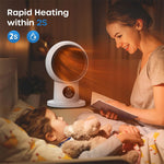 [US Direct]ECOWELL Space Heater, 1500W 2S Fast Heating Electric Ceramic Heater with Remote Control, Overheating and Tip-Over Protection, Portable Desk Heater, EHT150