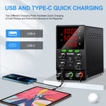 Upgraded KUAIQU SPS-S Programmable Power Supply OCP OVP Adjustable Power Supply 0-120V 0-10A 150W 300W 360W USB-C USB-A fast Charging Compact Multi Display Protection Lab DIY