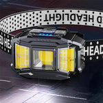 LinkMejor LED Head Mounted Flashlight USB Charging Powerful Headlight Torch Power Display Camping Head Light for Outdoor Night Fishing