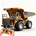 LinkMejor Z6834YG RTR 1/18 2.4G 8CH Alloy RC Car Simulation Mining Dump Truck LED Light Sound Engineering Vehicles Desktop Toys Models Collection Gift For Boys