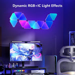 LinkMejor Smart RGBIC LED Triangle Light Panels Music Sync APP/Remote/Voice Control With Alexa & Google Wall Art & Room Decor