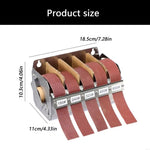 LinkMejor Stainless Steel Sanding Sandpapers Box Set 25mm*6m five-axis Pull-out Abrasive Cloth Roll for Metal Woodworking Abrasive Grits 150/240/320/400/600