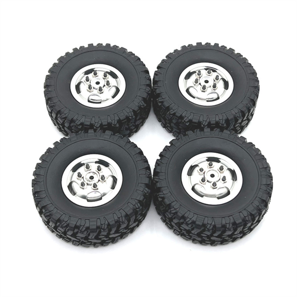 4PCS Upgraded Metal Rims Tires Wheels MNRC MN82 for TOYOTA Land Cruiser LC79 1/12 WPL 1/16 RC Cars Vehicles Models Spare Parts