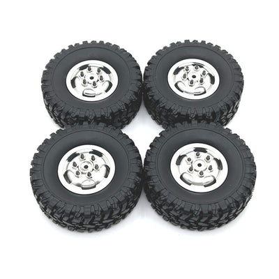 4PCS Upgraded Metal Rims Tires Wheels MNRC MN82 for TOYOTA Land Cruiser LC79 1/12 WPL 1/16 RC Cars Vehicles Models Spare Parts