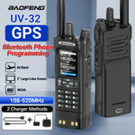 LinkMejor UV32 GPS 10W Long Range Walkie Talkie bluetooth Phone APP Programming Multi-band Wireless Copy Frequency 1000CH 10 NOAA Type-C Two-way Radio