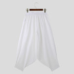 LinkMejor Mens Trendy Wide Leg Pants Solid Color Casual Loose Foots-binding Pants Plus Size, Spring Fall, S-5XL