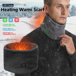 LinkMejor 3 Gears Electric Heating Scarf Adjustable Intelligent Winter USB Rechargeable Neck Cold Protection Warm Scarf for Men Women (Battery not included)